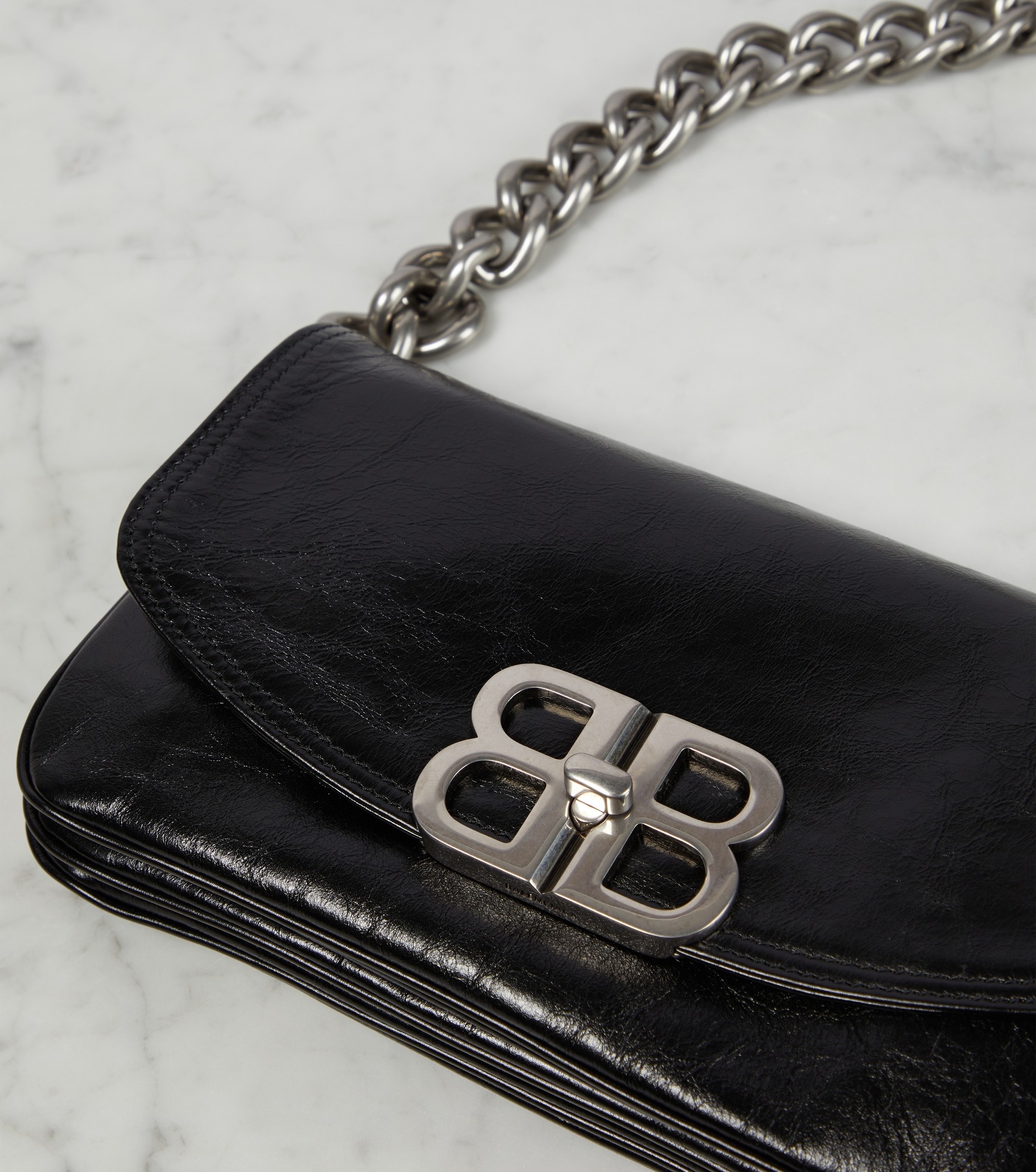 BB Soft Small Flap leather shoulder bag - 6
