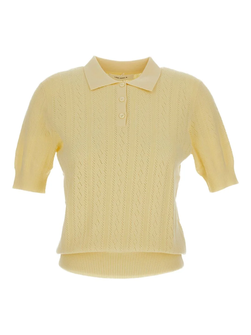 ribbed polo top - 1