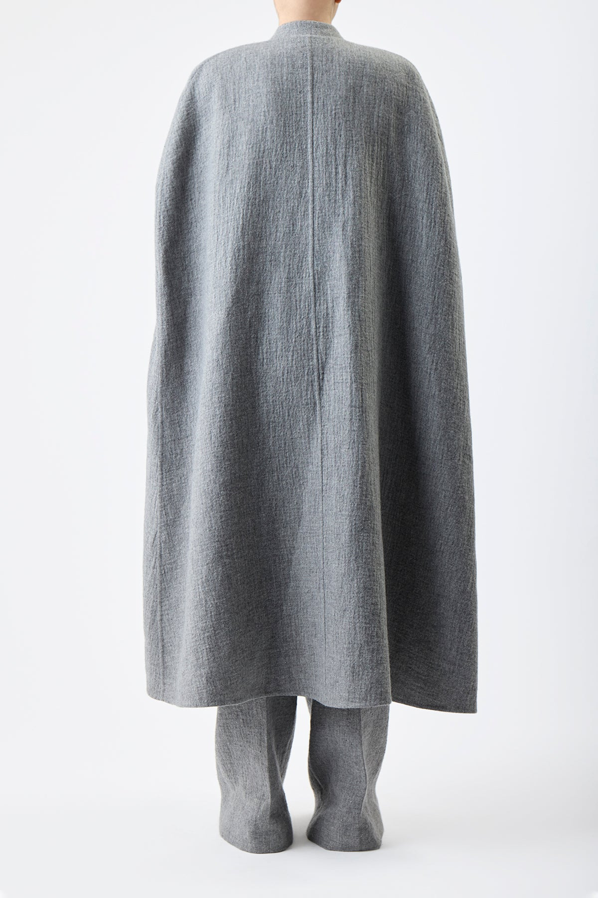 Lindlow Cape in Light Grey Cashmere Linen - 5