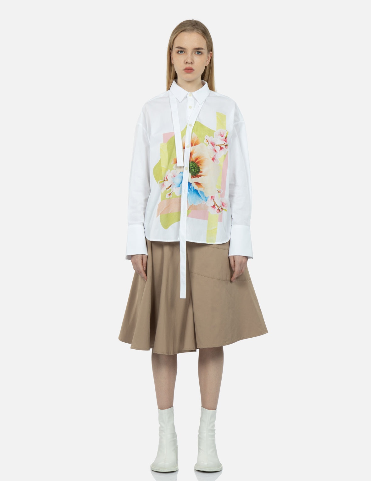 Foral Collage Print Oversized Shirt - 5