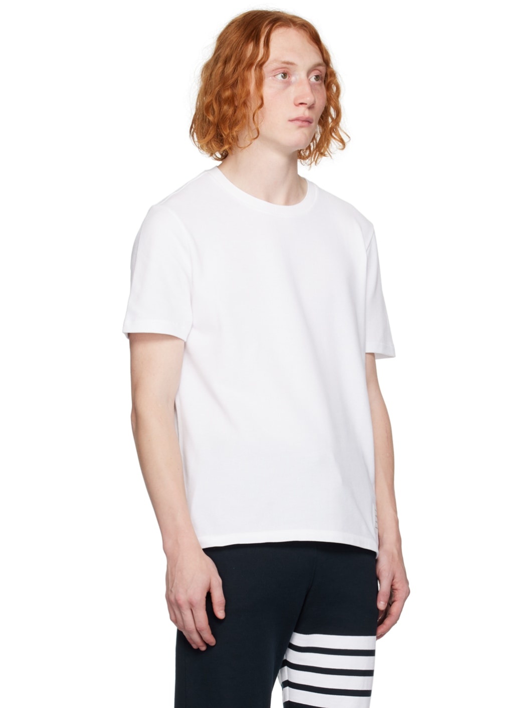 White Stripe Trim T-Shirt - 2