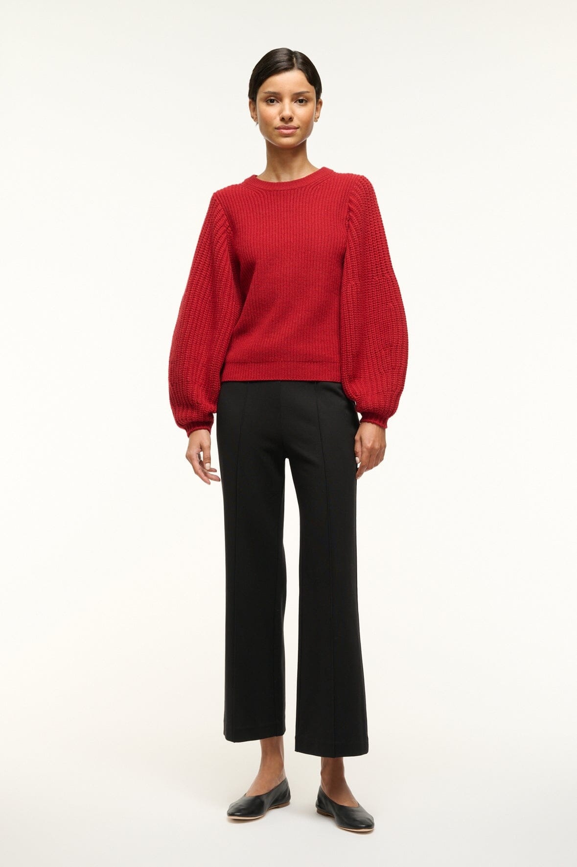 STAUD AURA SWEATER ROUGE - 3