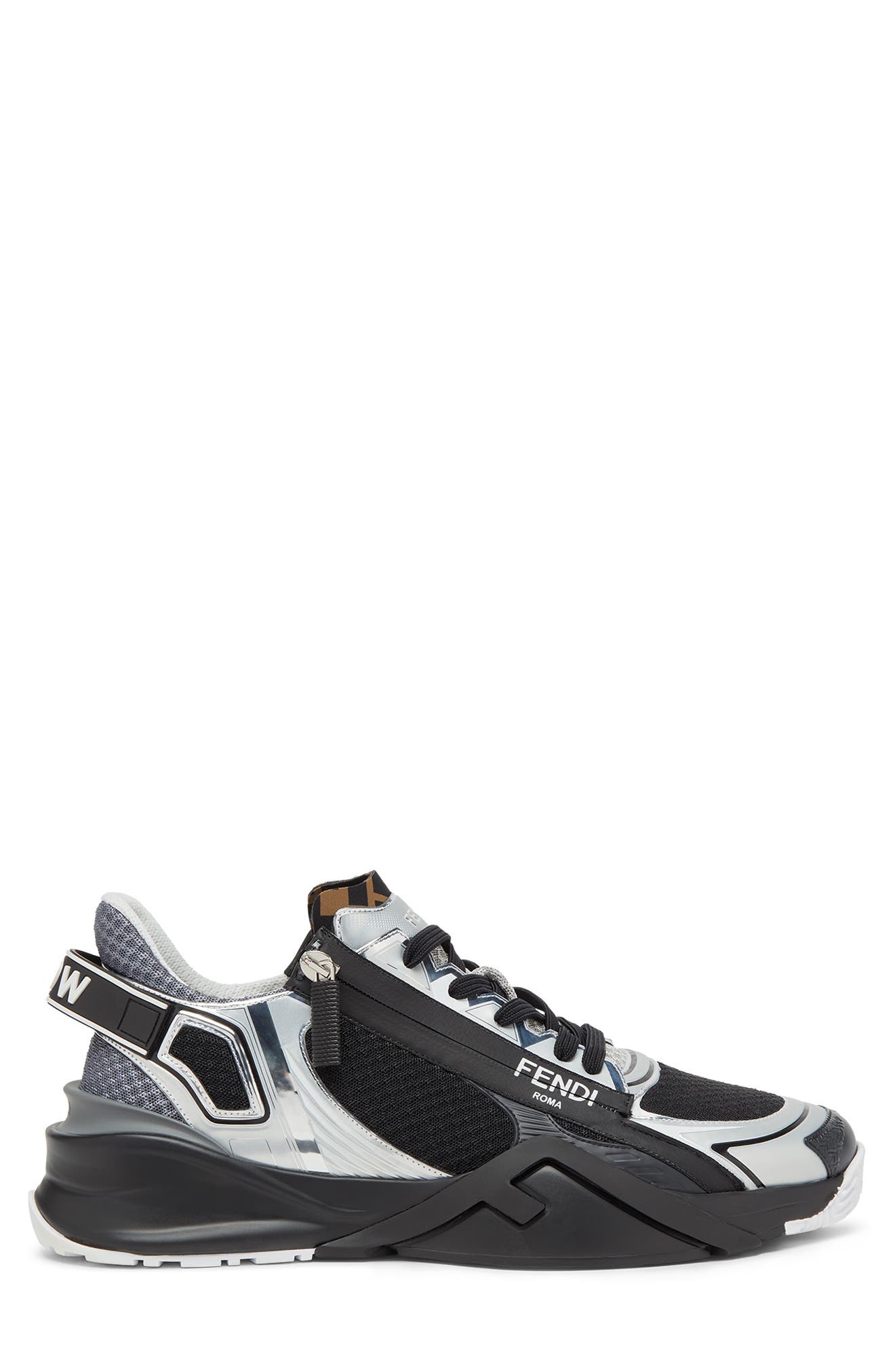 Fendi Flow Sneaker in Silver/Nero at Nordstrom - 2