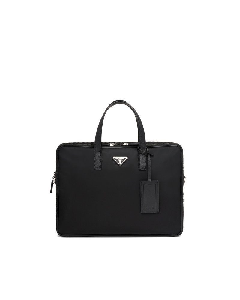 Re-Nylon and Saffiano leather briefcase 1