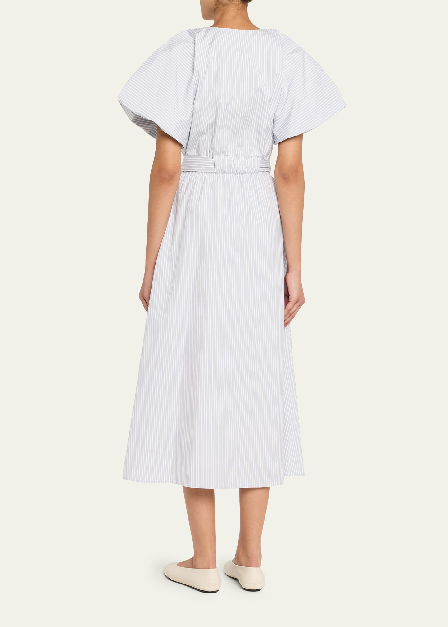 Paulina Short-Sleeve Striped Midi Dress - 3