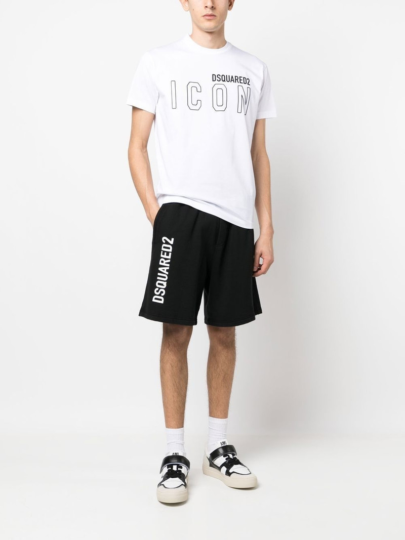 DSQUARED2 cotton logo print shorts outlook