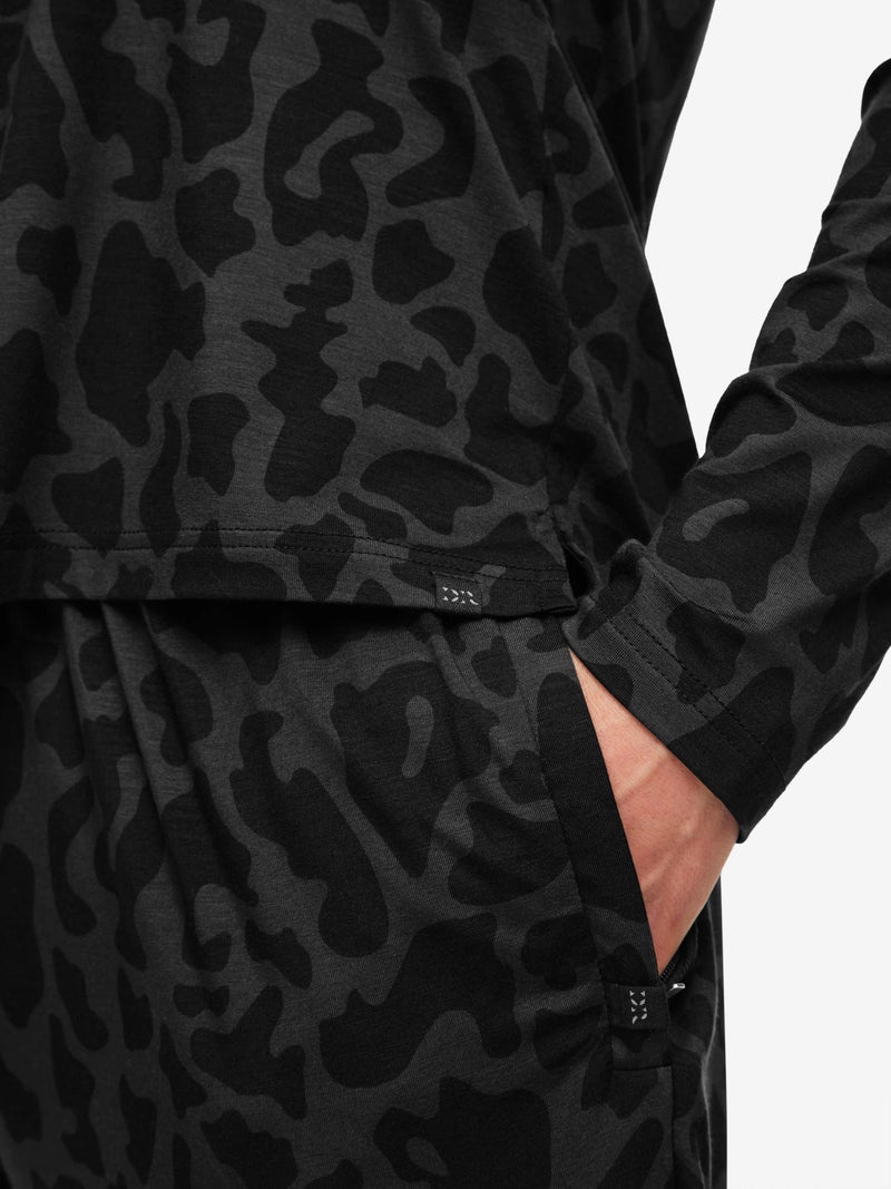 Men's Pullover Hoodie London 7 Micro Modal Stretch Black - 8