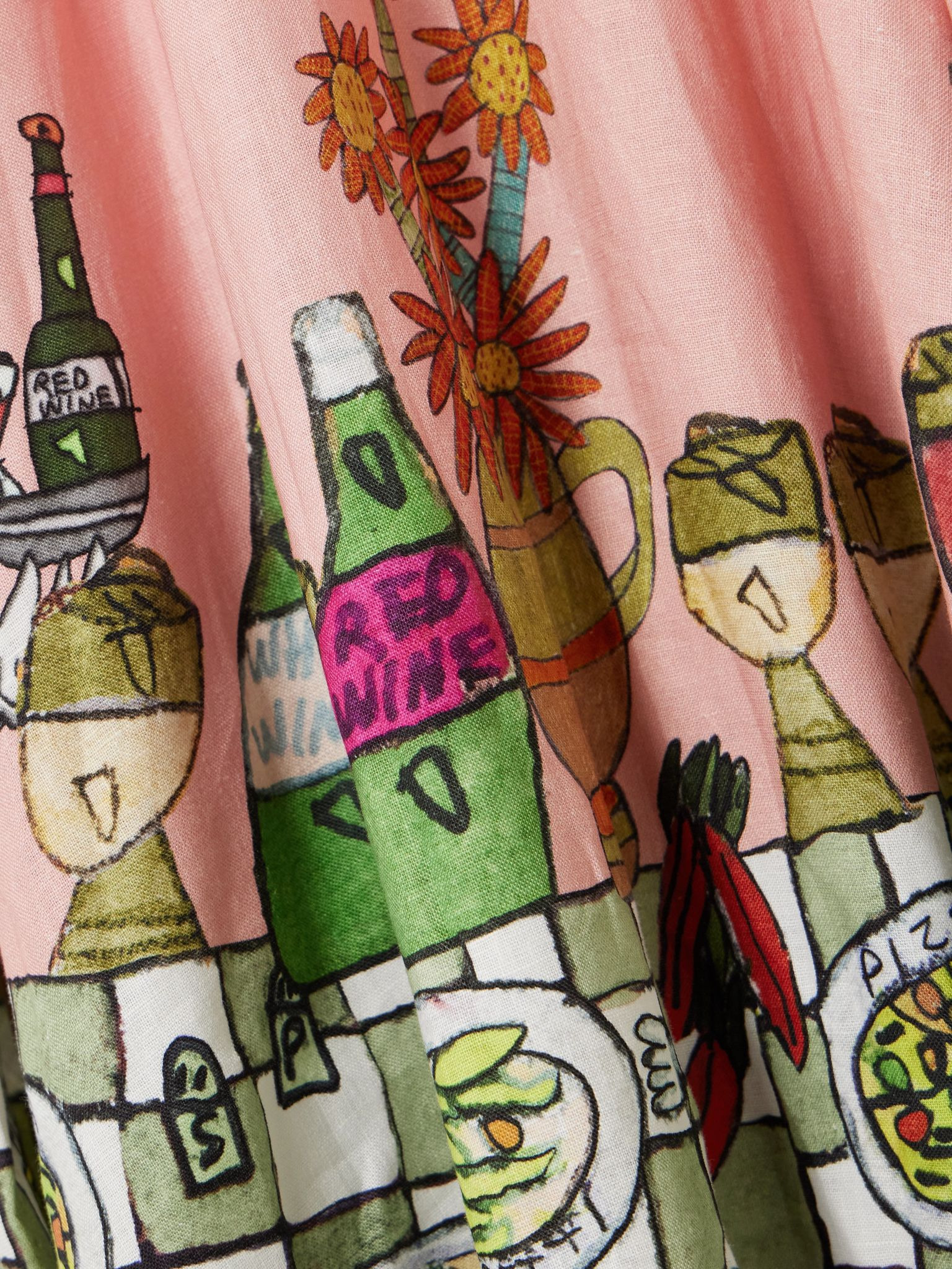 Contessa printed linen midi dress Pink - 4