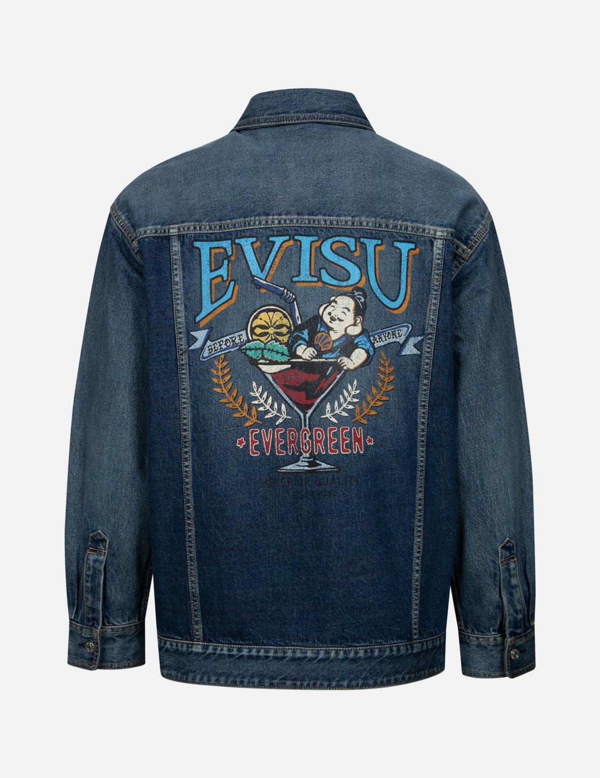 PLAYFUL GODHEAD PRINT LOOSE FIT DENIM SHIRT JACKET - 2