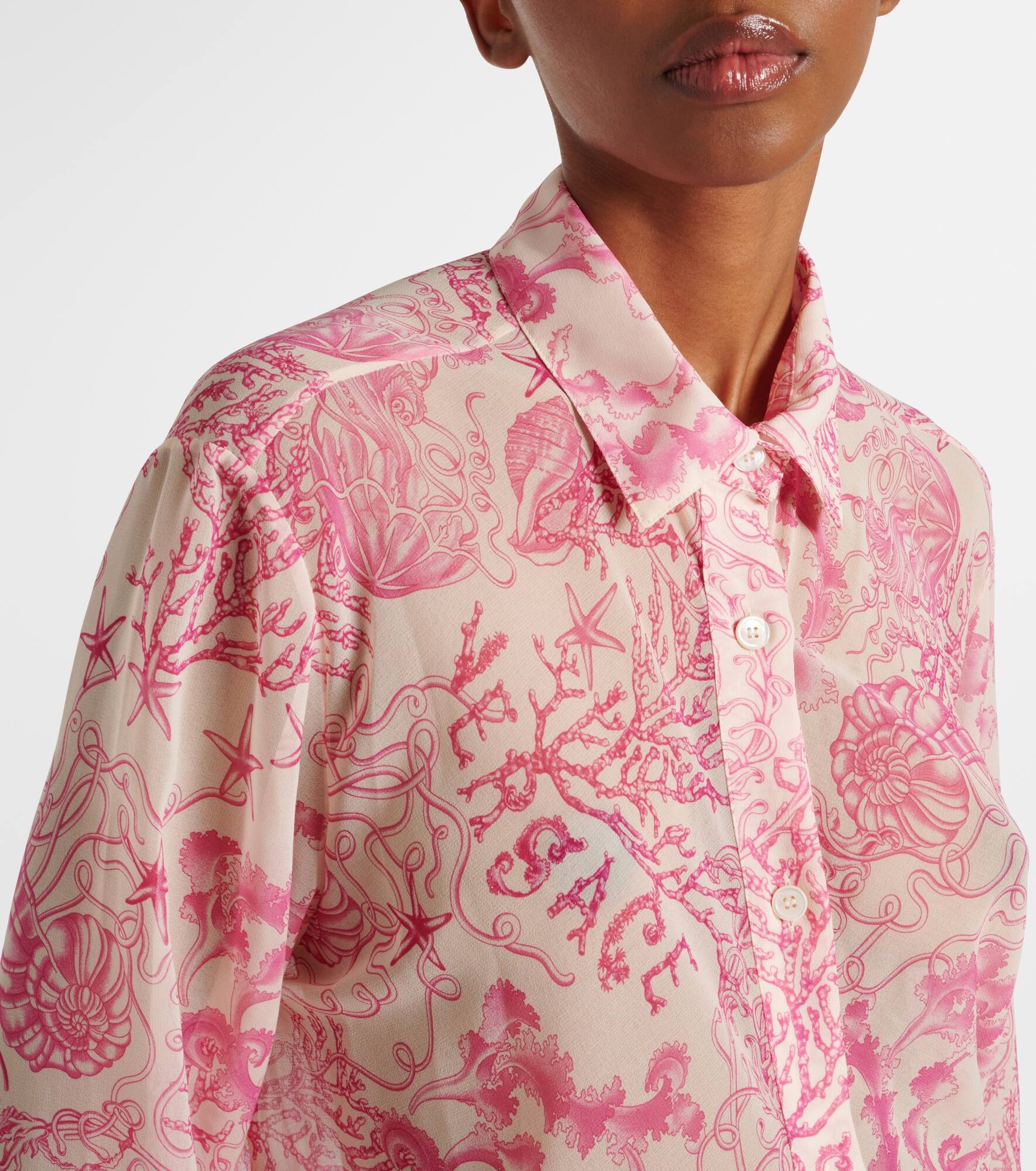 Printed gathered shirt dress - 4