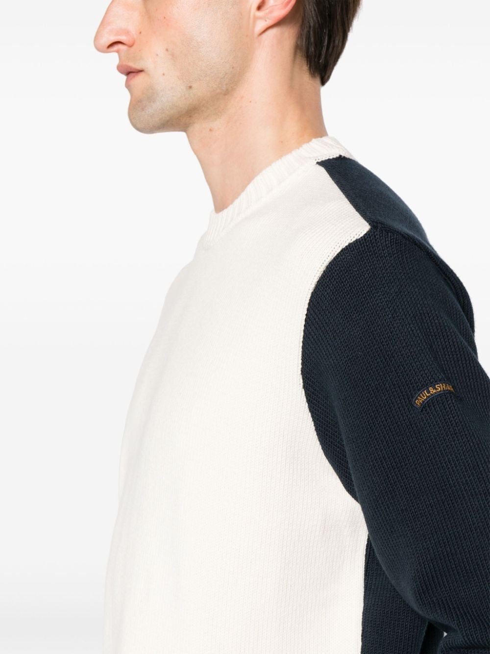 two-tone ribbed jumper - 5