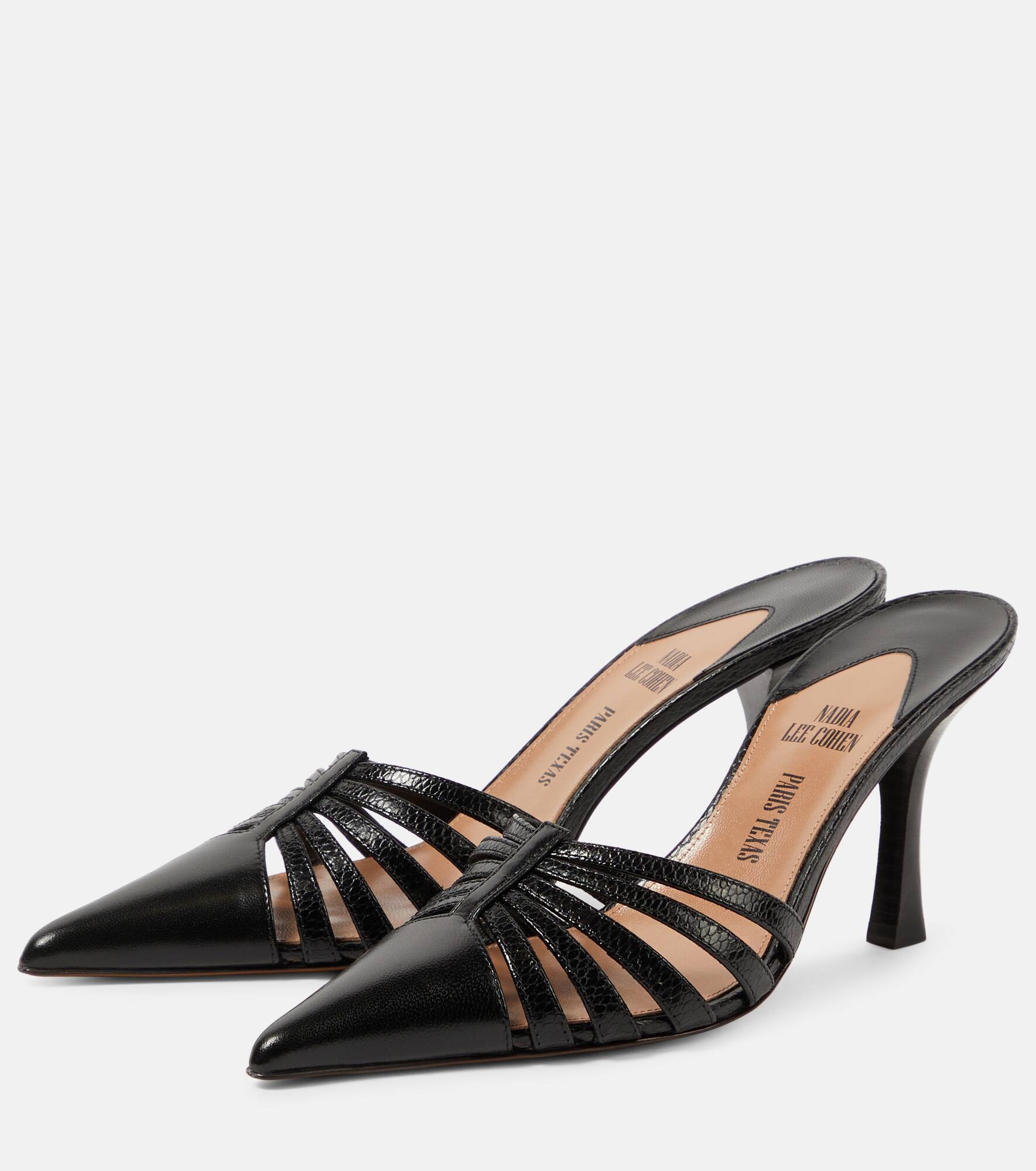 Nadia 85 cutout leather mules - 5