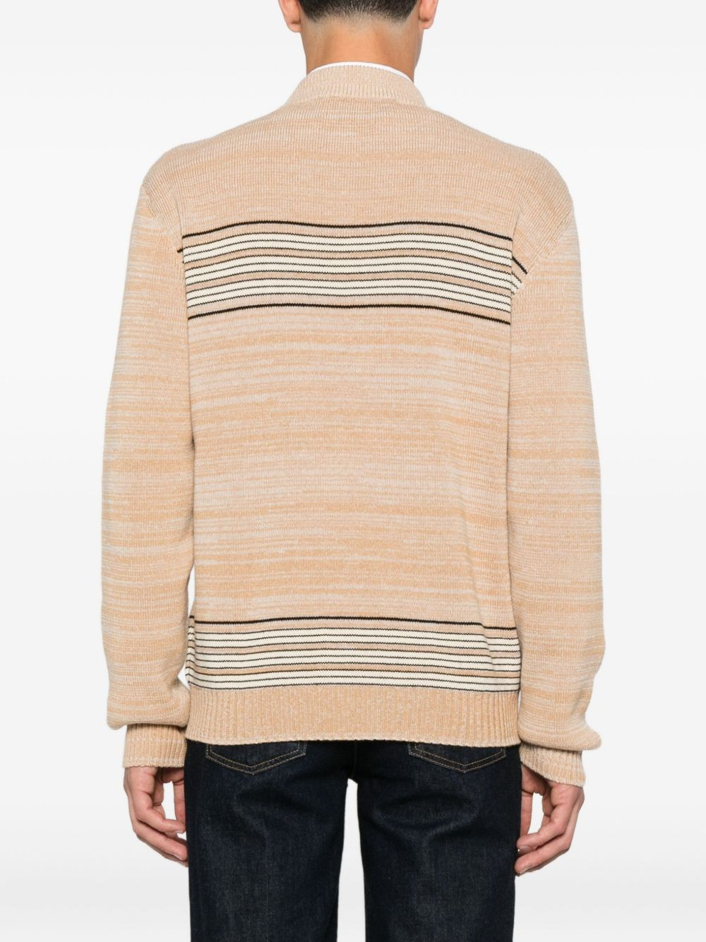 pegasus-embroidered striped sweater - 4