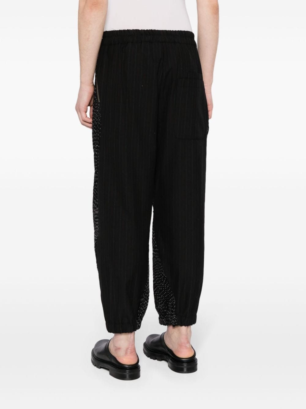 linen-blend track pants - 4