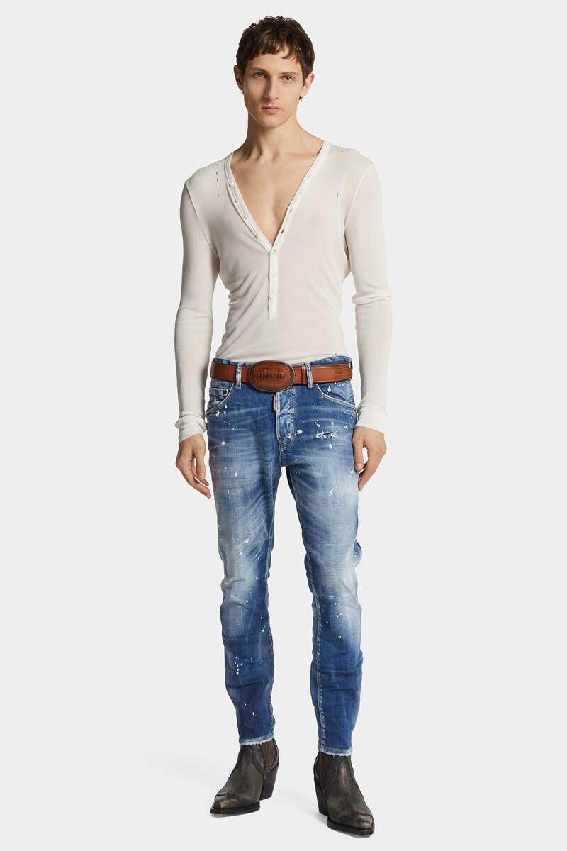 MEDIUM SPOTS WASH SKATER JEANS 3