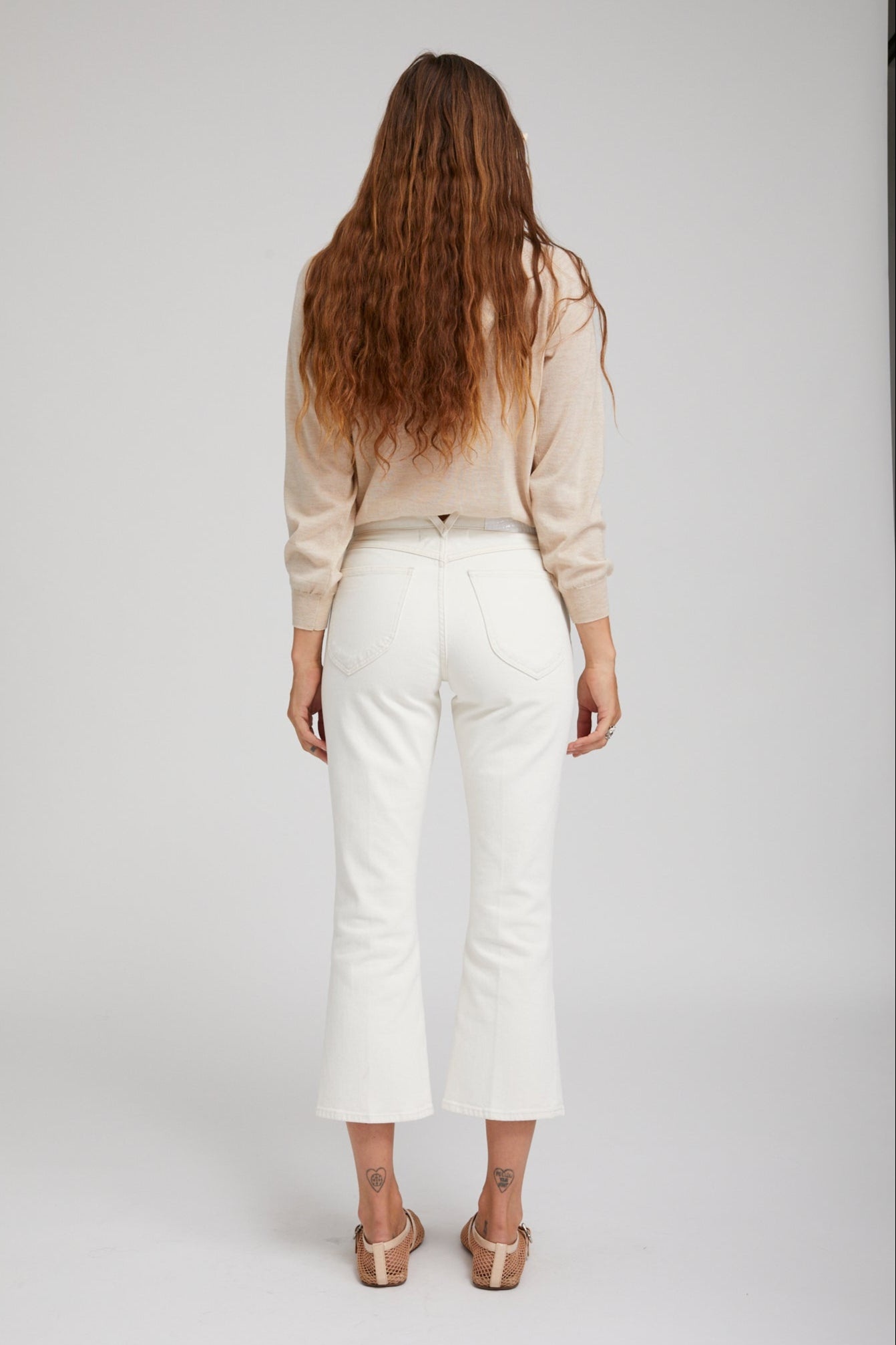 EARHART OFF WHITE CROP DENIM - 4