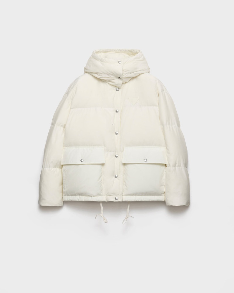 Medium-weight hooded soft fabric down jacket 1