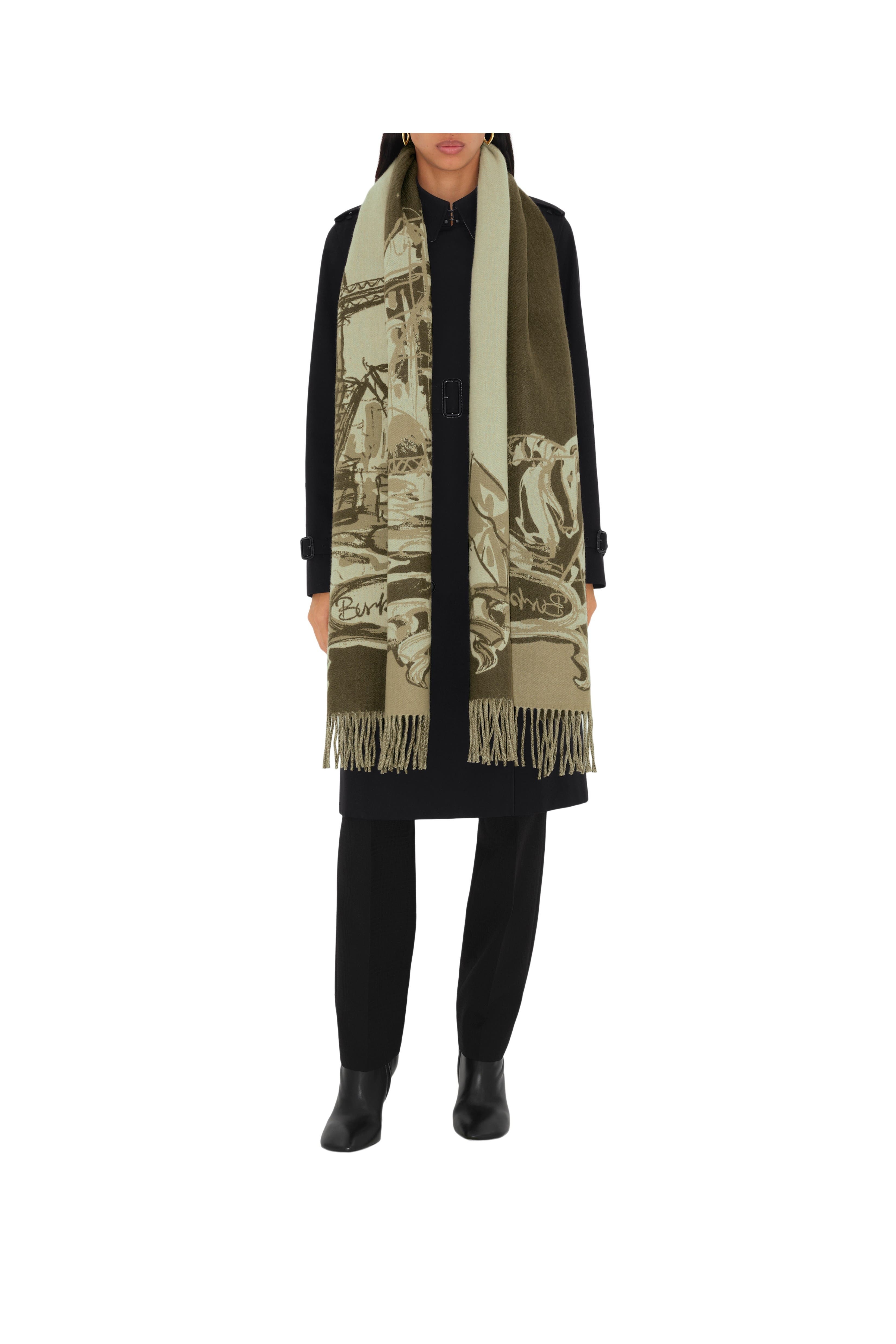 burberry Tower Bridge Cashmere Scarf in Hunter at Nordstrom - 2