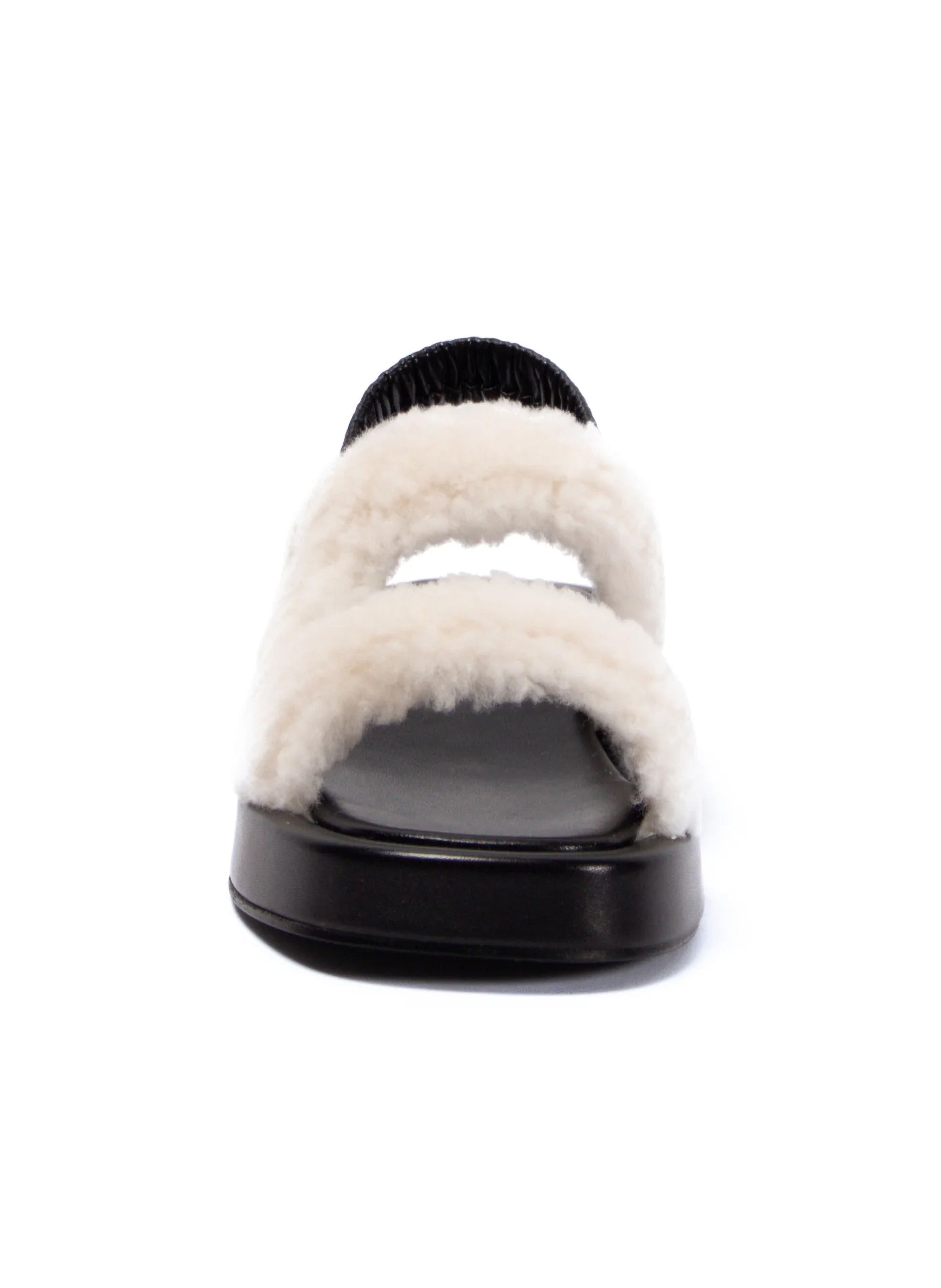 Gemini Shearling Slingback Black/Beige - 5