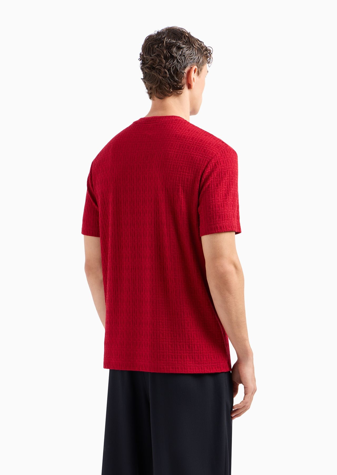 Viscose and cashmere jacquard jersey crew-neck T-shirt - 3