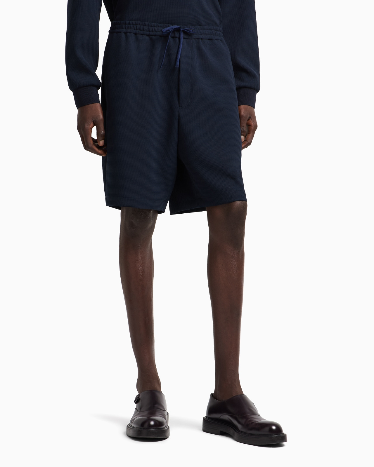 ICON 3D PIQUÉ-EFFECT CRÊPE JERSEY BERMUDA SHORTS - 4