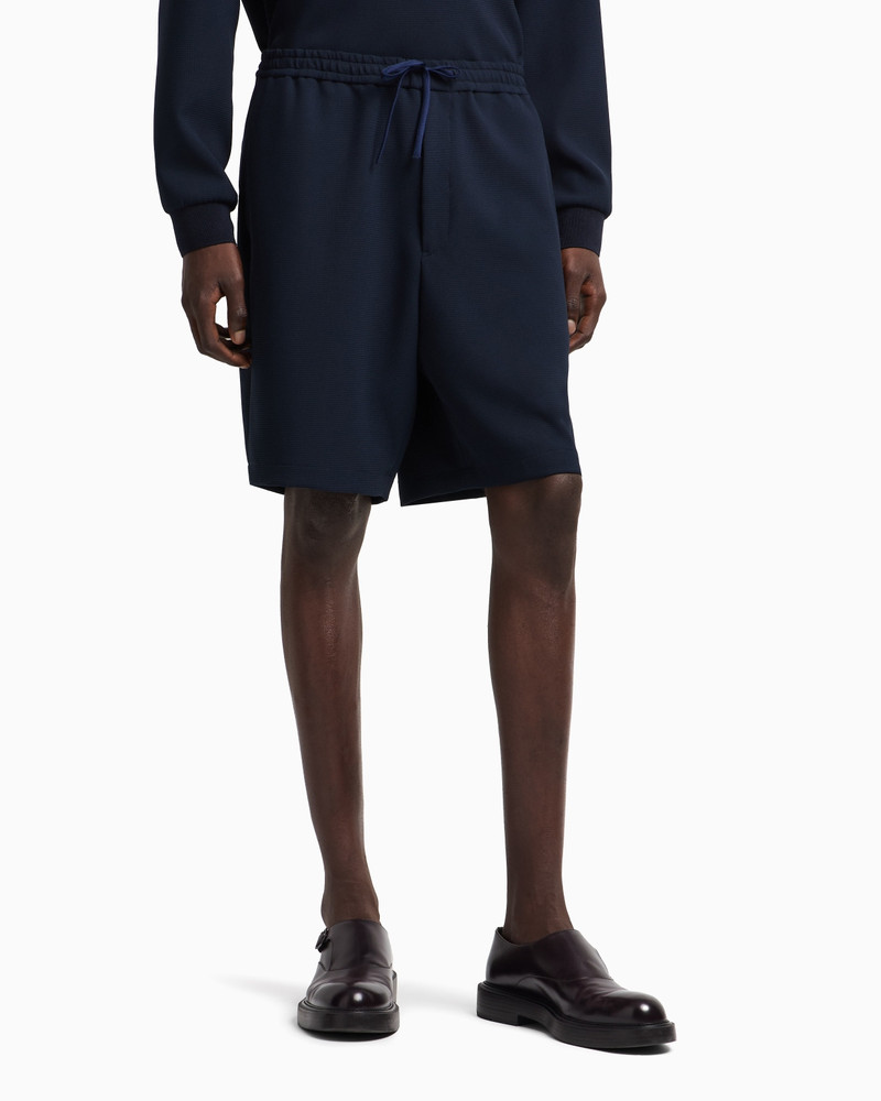 EMPORIO ARMANI ICON 3D PIQUÉ-EFFECT CRÊPE JERSEY BERMUDA SHORTS outlook