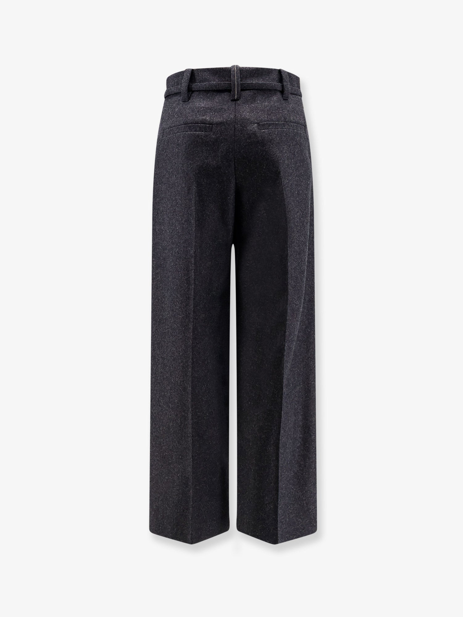 VIRGIN WOOL TROUSERS WITH BELT - 2
