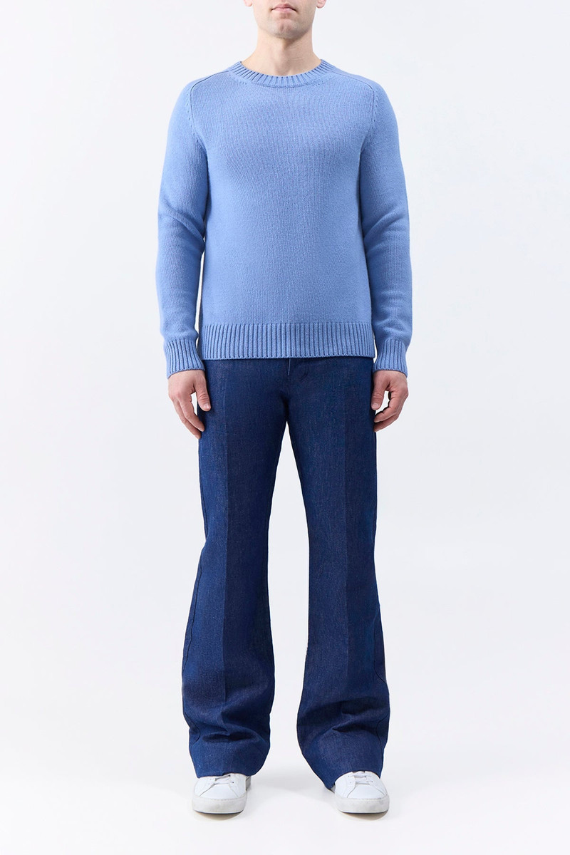 GABRIELA HEARST Francesco Knit Sweater in Light Blue Denim Cashmere outlook