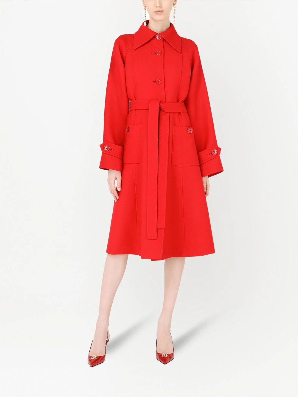 belted A-line trench coat - 2