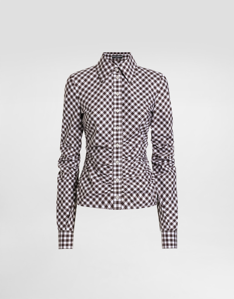 Cotton twill check shirt 1