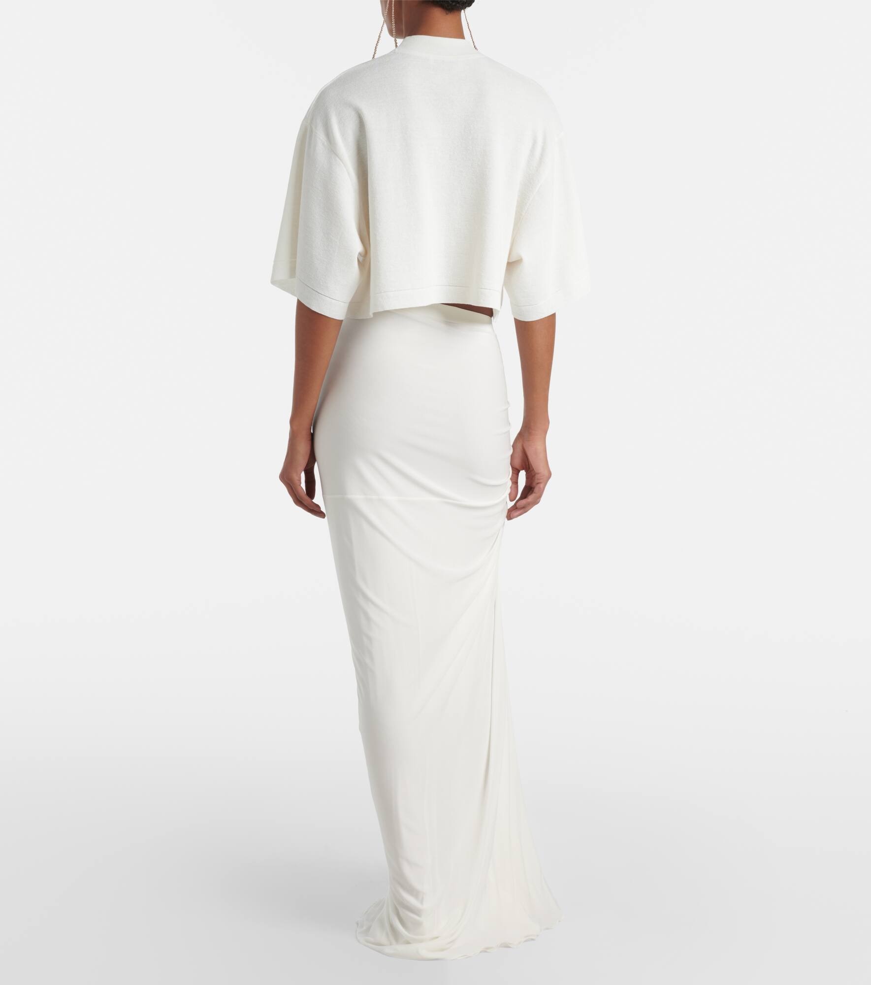 Draped jersey maxi skirt - 3