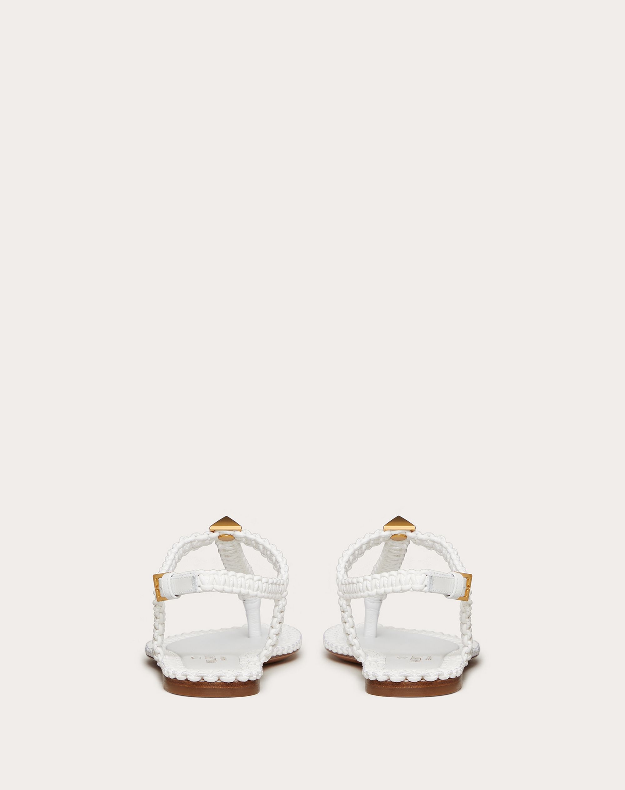 ROMAN STUD FLAT FLIP FLOP SANDAL WITH MACRAMÉ - 3