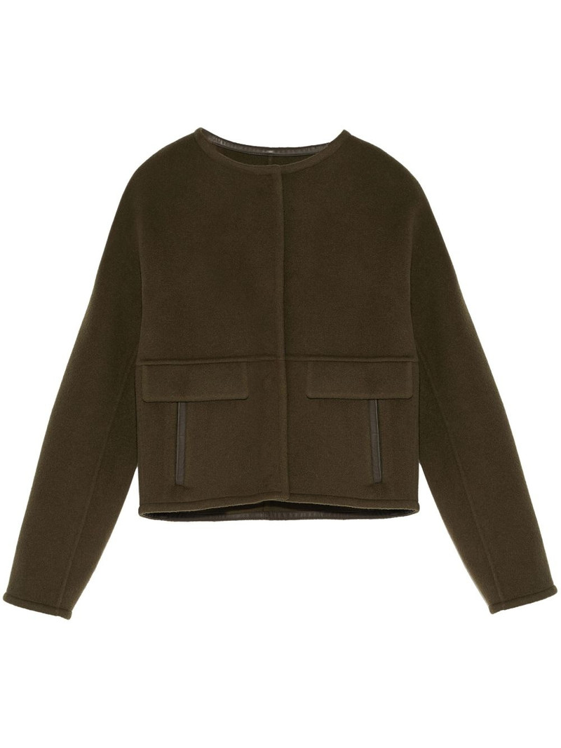leather trim-detailing jacket 1