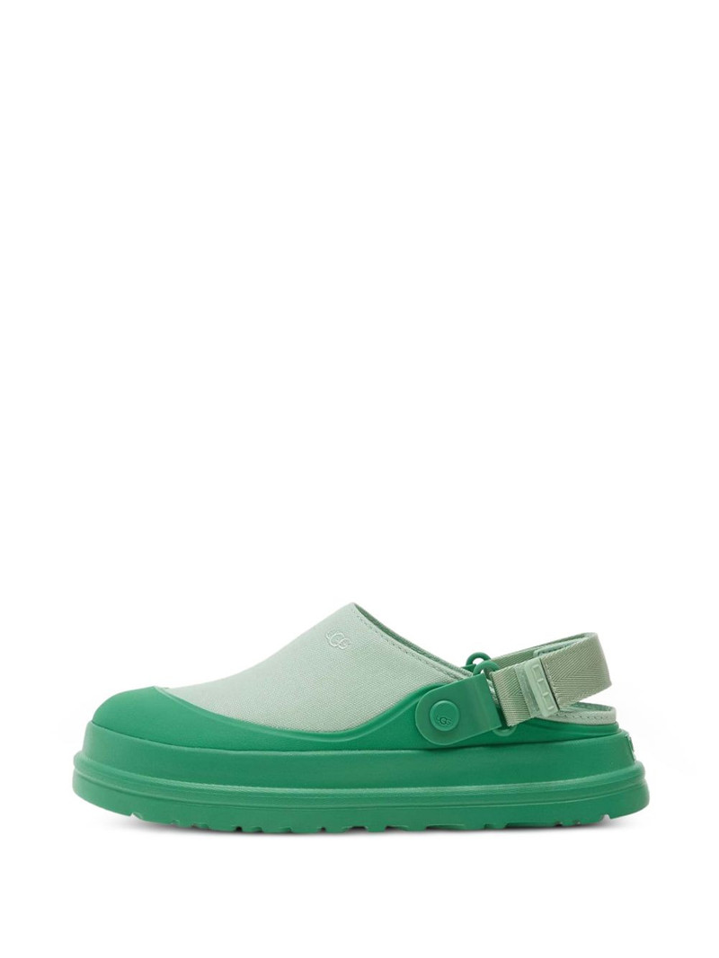 GoldenGlow canvas flat mules 6