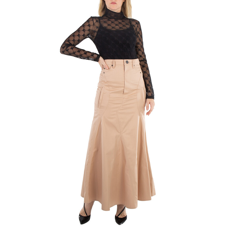 Burberry High-Waist Flared Cotton Skirt - 4