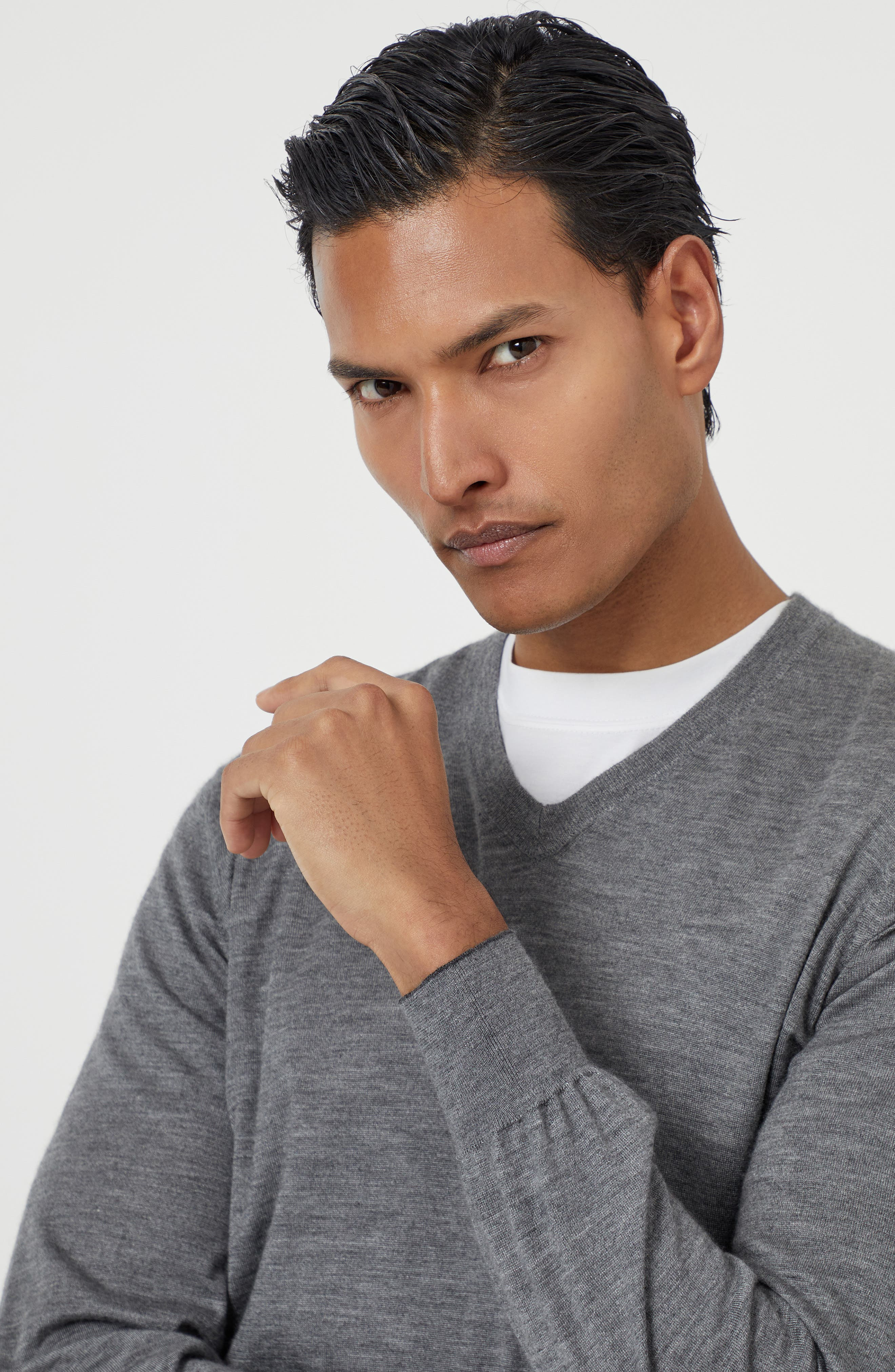 Brunello Cucinelli Cashmere and silk sweater in Dark Grey at Nordstrom - 4