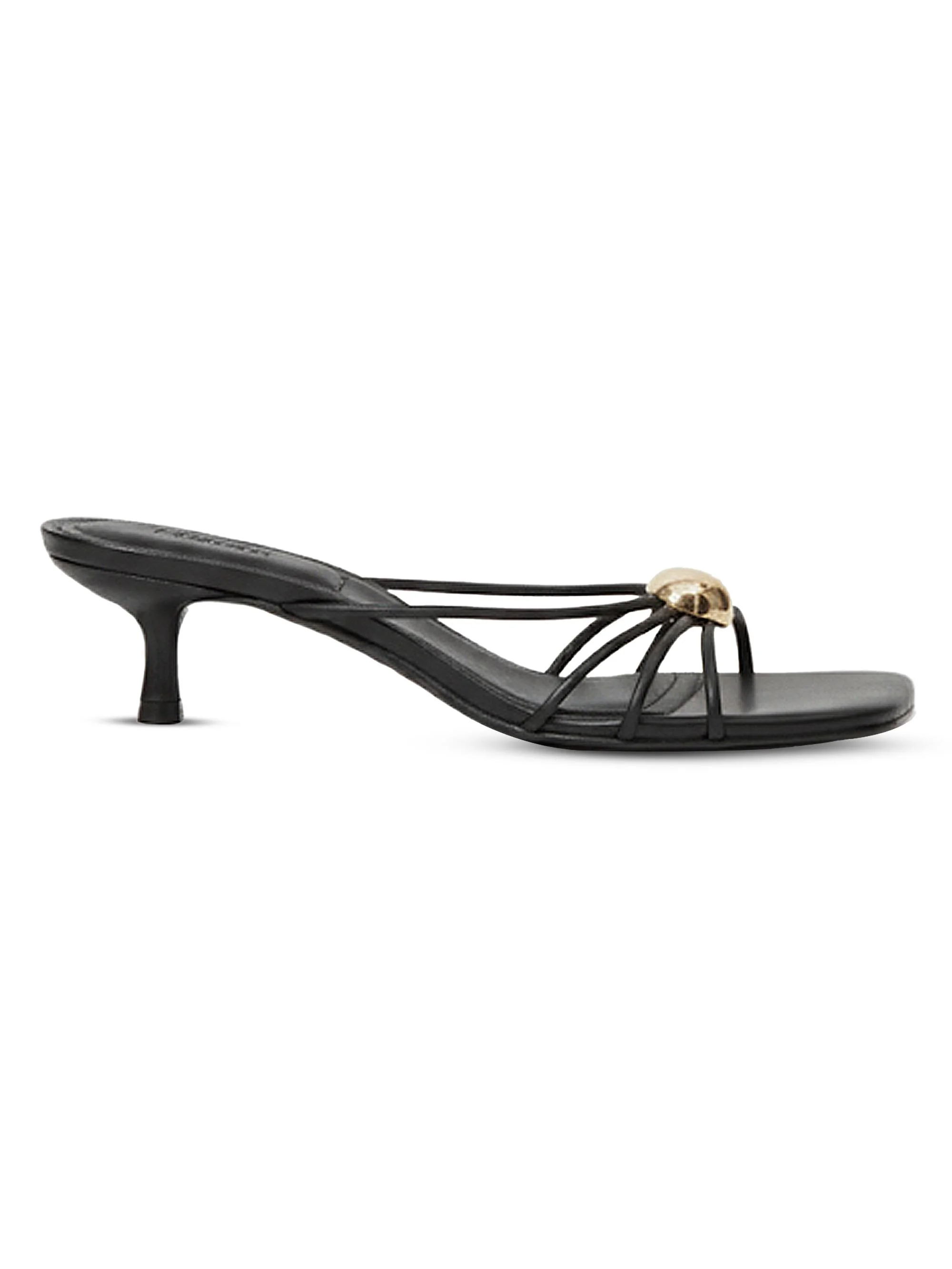 Women's Amaya 45MM Strappy Leather Slip-On Sandals - Black - 1