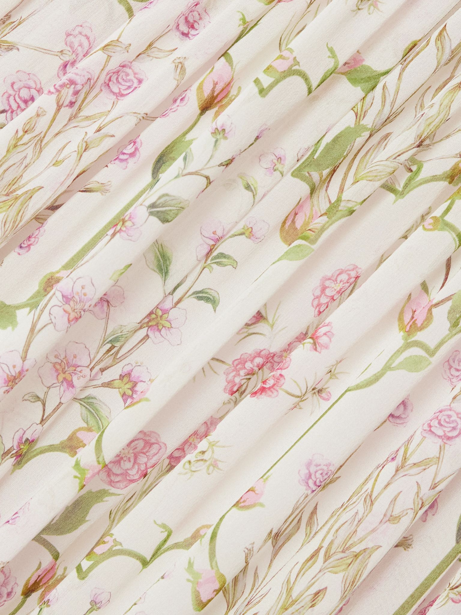 Belted floral-print silk-georgette gown Ivory - 4