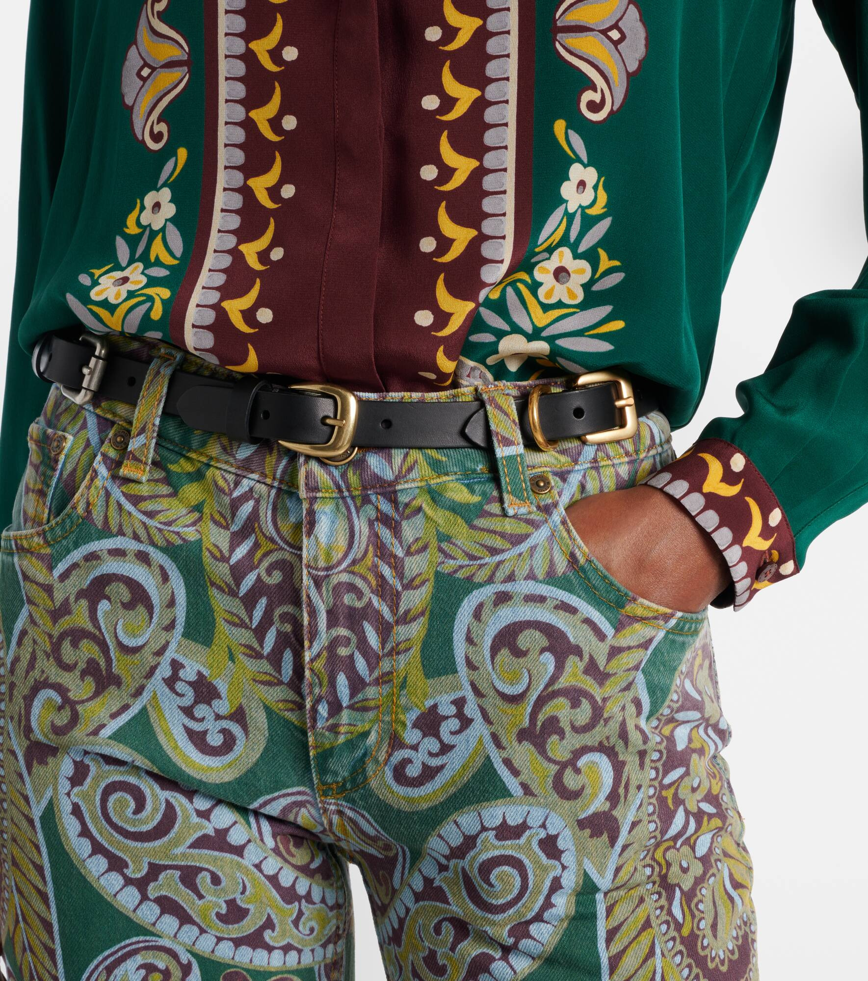 Embellished leather belt - 2