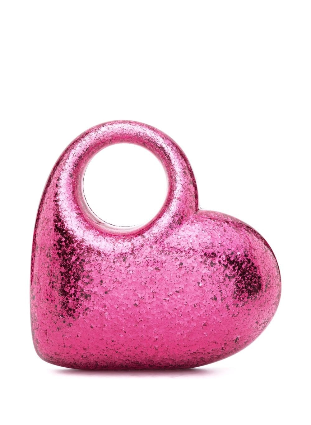 Heart glitter-embellished clutch bag - 1