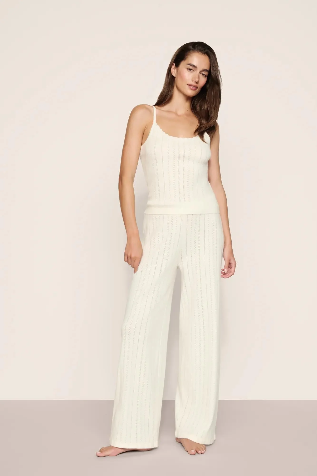 Pointelle Sweater Scoop Neck Cami - 1