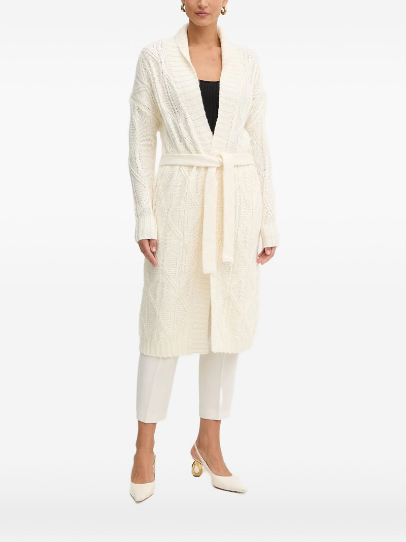 cable-knit belted cardigan 1