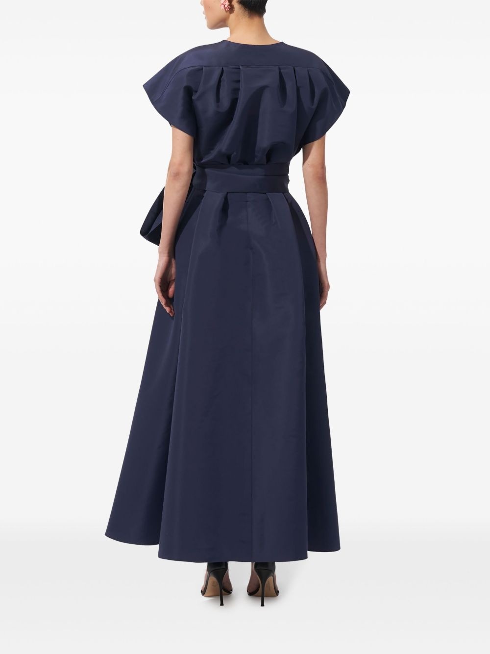 sash-belt silk maxi dress - 3
