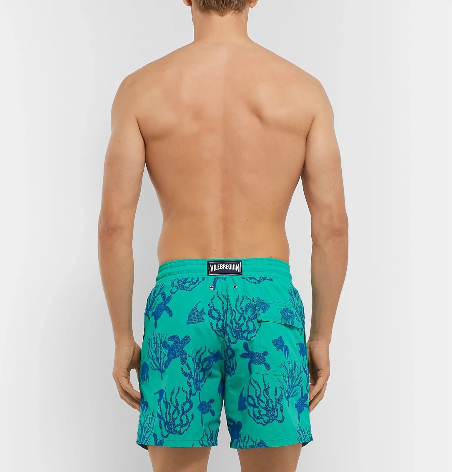 Moorea Wide-Leg Mid-Length Wide-Leg Flocked Swim Shorts - 3