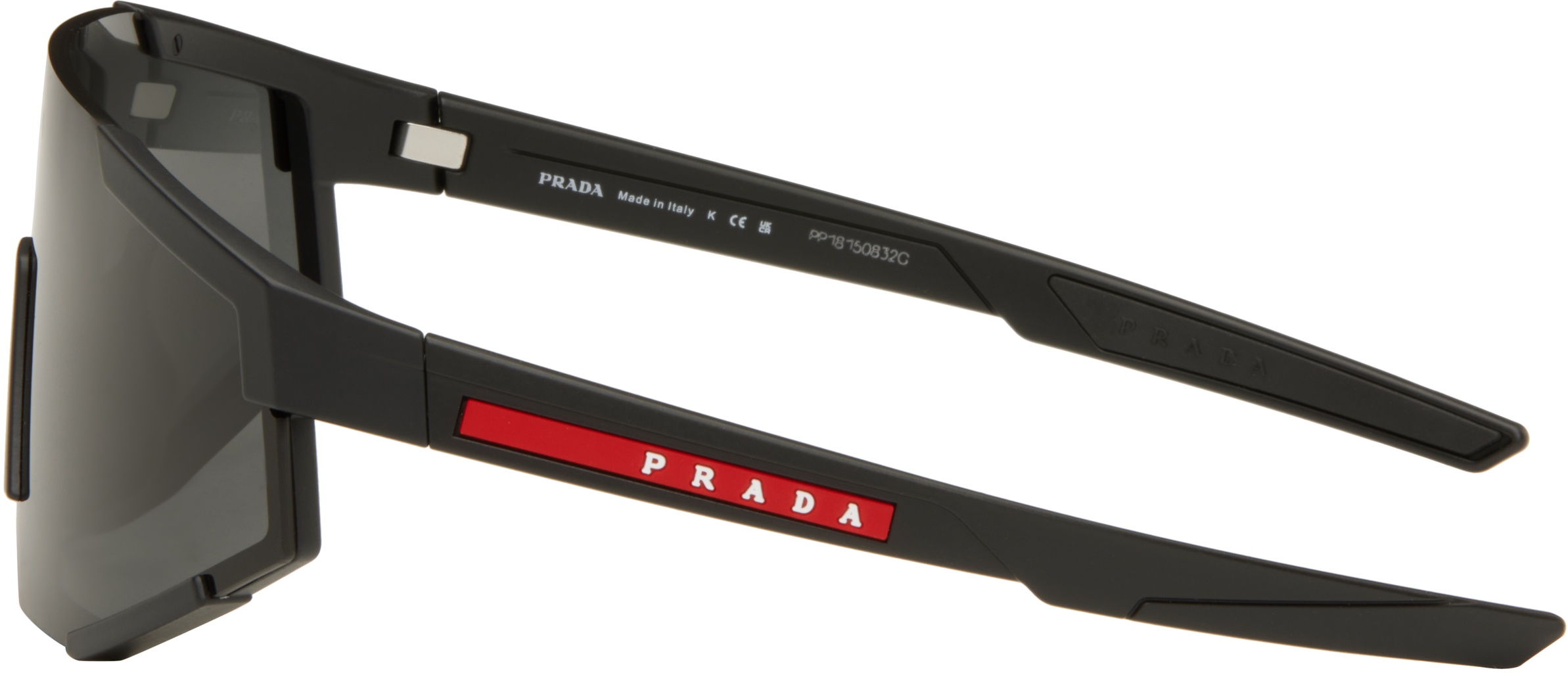 Black 'Prada' Linea Rossa Impavid Sunglasses - 5