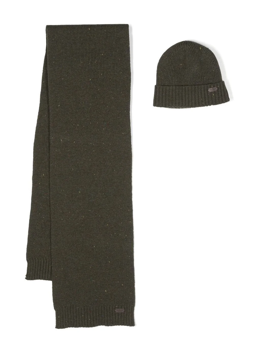 knitted scarf and beanie set - 1