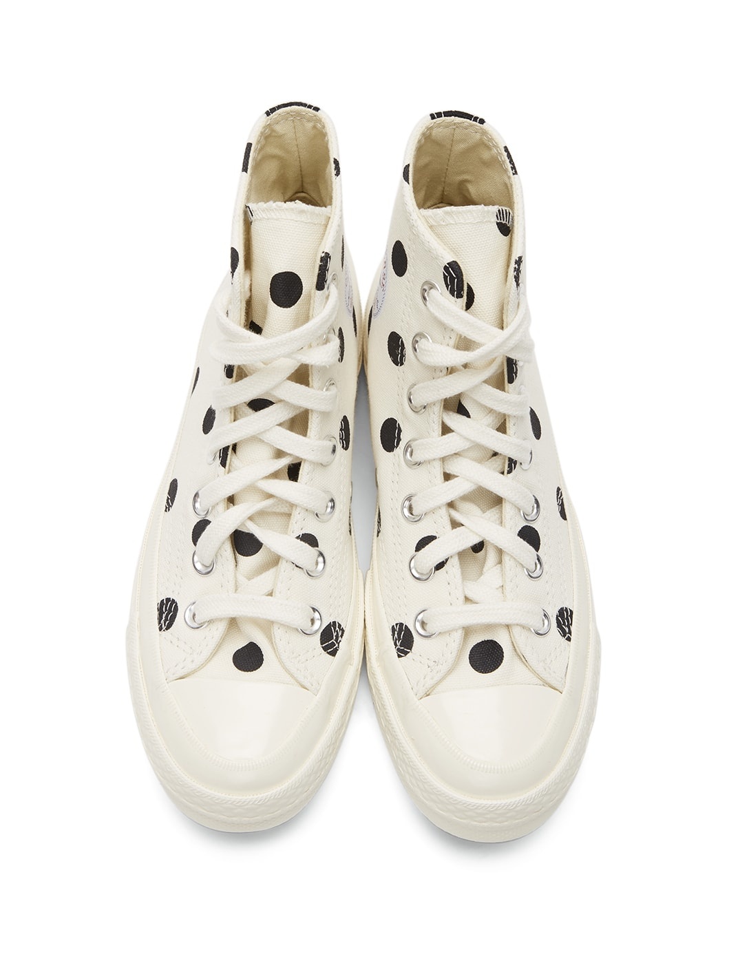 White Converse Edition Polka Dot Heart Chuck 70 High Sneakers - 5