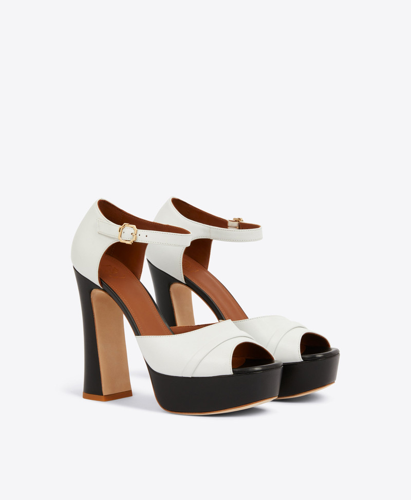 Yuri 125 - Black and White Platform Sandals 3