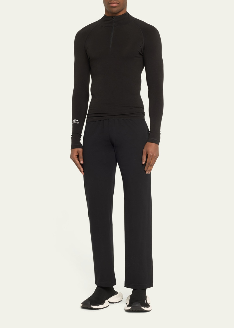 BALENCIAGA Men's Ski Logo Print Thermal Base Layer Shirt outlook