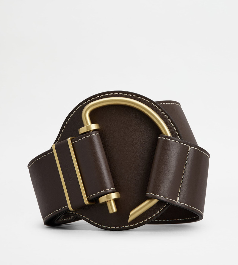 TOD'S BELT IN LEATHER - BROWN 1